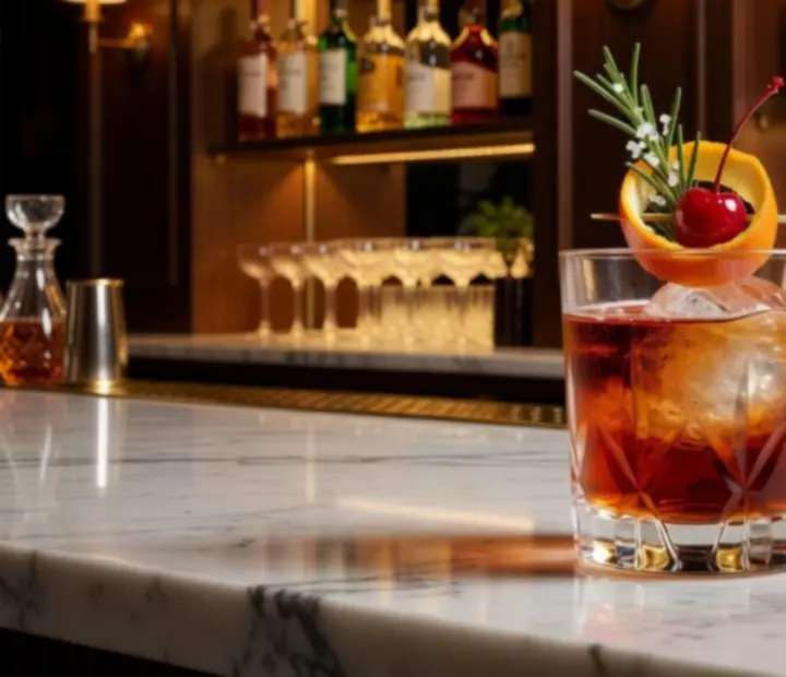 Signature koktél gyertyafényes lounge környezetben